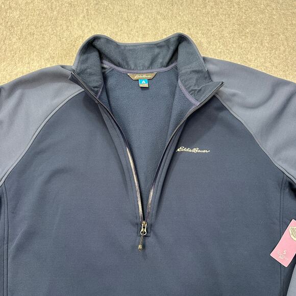 Eddie Bauer Jacket Mens T2XL Outpace Storm 1/2 Zip Fleece First Accent Navy Blue - Picture 2 of 13